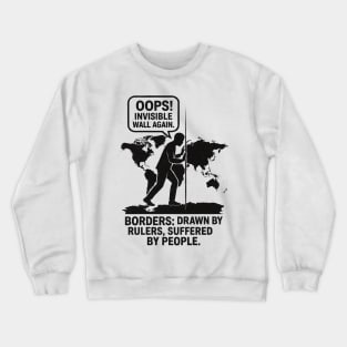 Abolish Imaginary Borders - Invisible wall Crewneck Sweatshirt